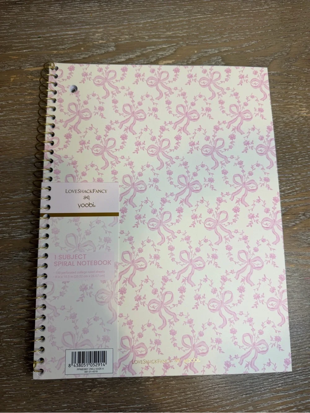 🎀 🎯 LoveShackFancy x Target - Yoobi Coquette Bow Wide Ruled Notebook Chantilly